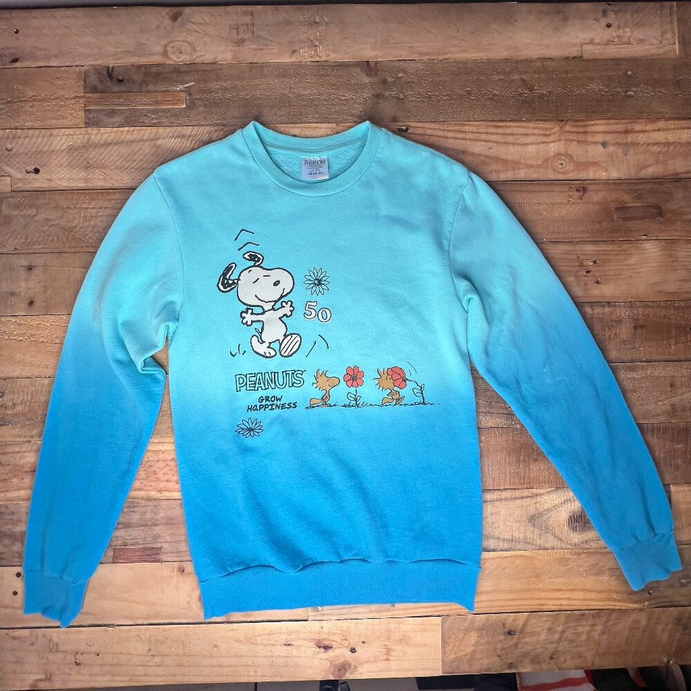 Peanuts Grow Happiness 50 Snoopy + Woodstock XS(30-32) Sweatshirt Blended Fabric
